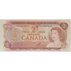 CANADA 1974 . TWO 2 DOLLARS BANKNOTE . LAWSON / BOUEY